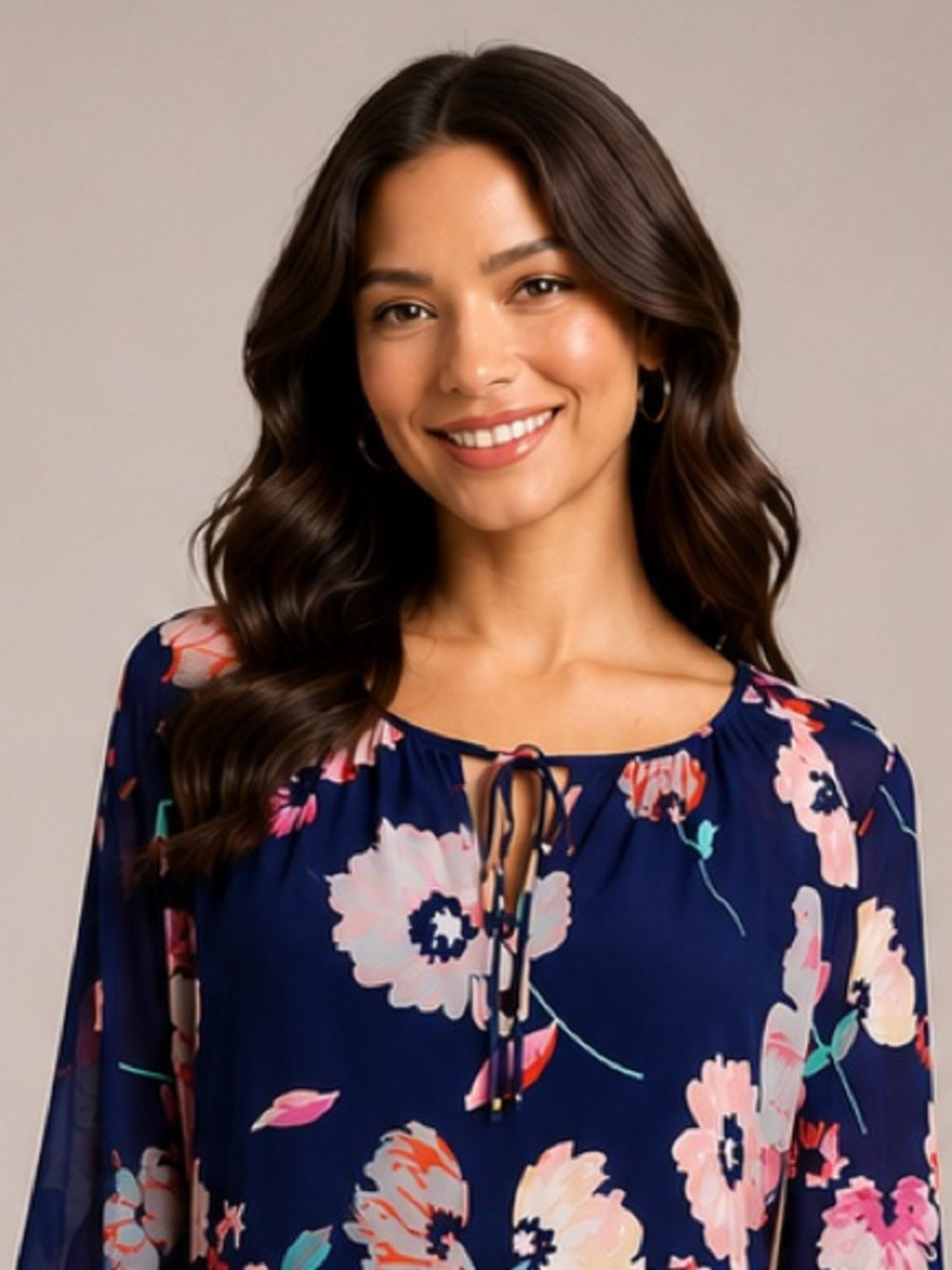 NWOT Yumi Kim Silk Floral Shift Dress Small Bell Sleeve Boho Cocktail Mini - Picture 11 of 11